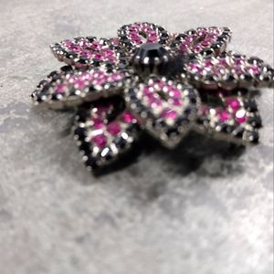 Crystal floral broach
